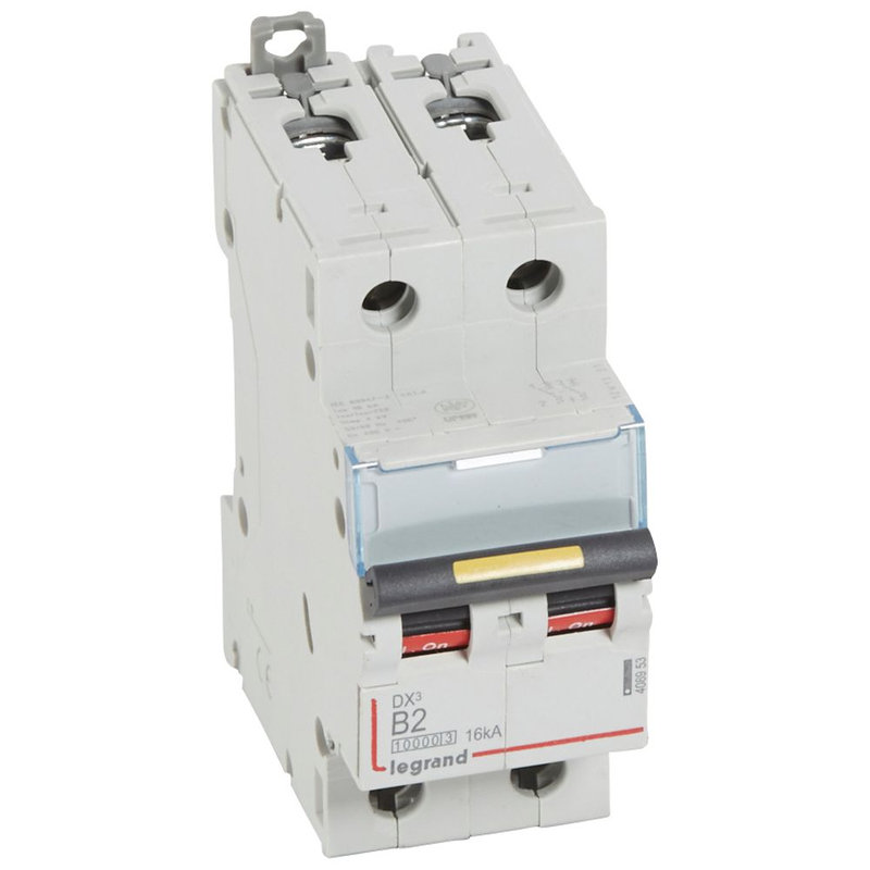 Legrand 408953 - Disj. DX³ 1000kA 16kA arrivée haute/départ bas à vis 2A -courbe B -2 modules