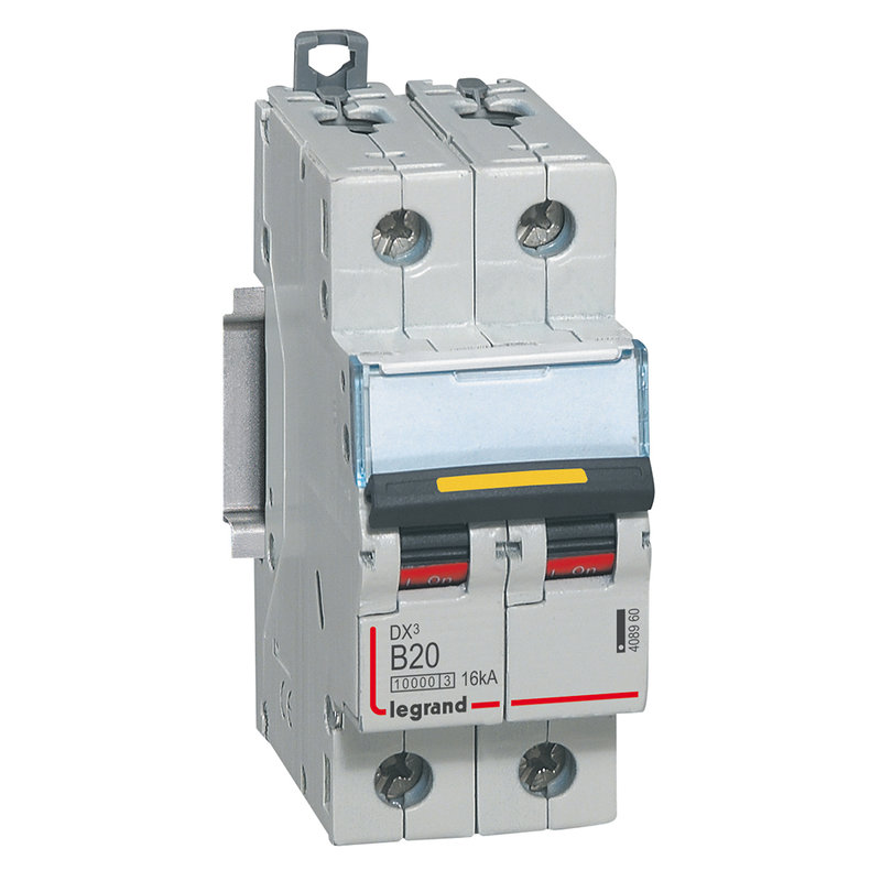 Legrand 408960 - Disj. DX³ 1000kA 16kA arrivée haute/départ bas à vis 20A -courbe B -2 modules