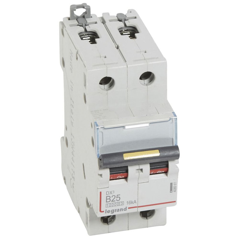 Legrand 408961 - Disj. DX³ 1000kA 16kA arrivée haute/départ bas à vis 25A -courbe B -2 modules