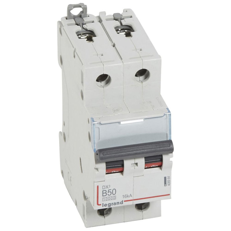 Legrand 408964 - Disj. DX³ 1000kA 16kA arrivée haute/départ bas à vis 50A -courbe B -2 modules