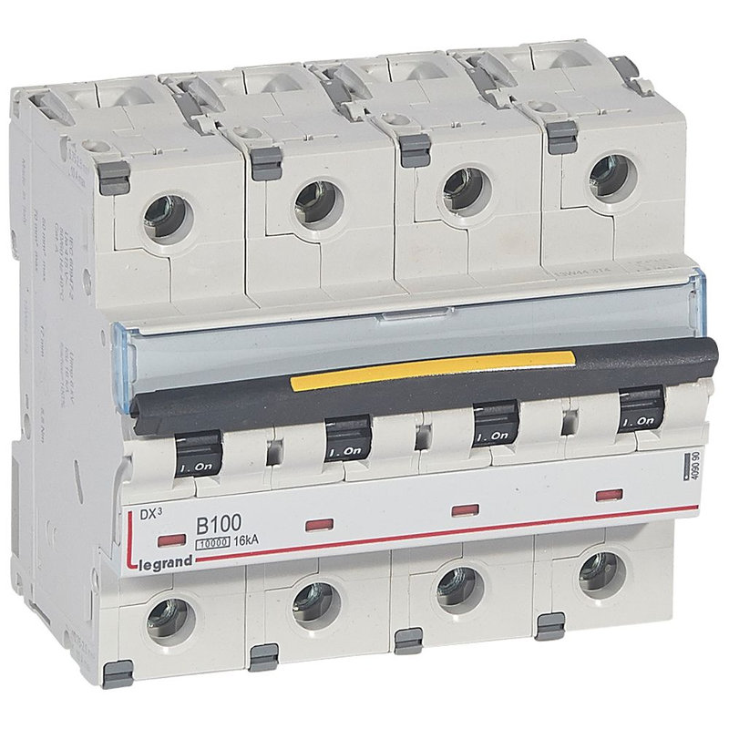 Legrand 409090 - Disj. DX³ 1000kA 16kA arrivée haute/départ bas à vis 100A -courbe B -6 modules