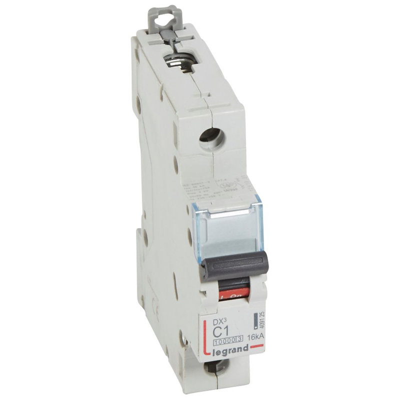Legrand 409125 - Disjoncteur DX³10000 16kA arrivée haute/départ bas vis 1P 1A courbe C - 1 mod