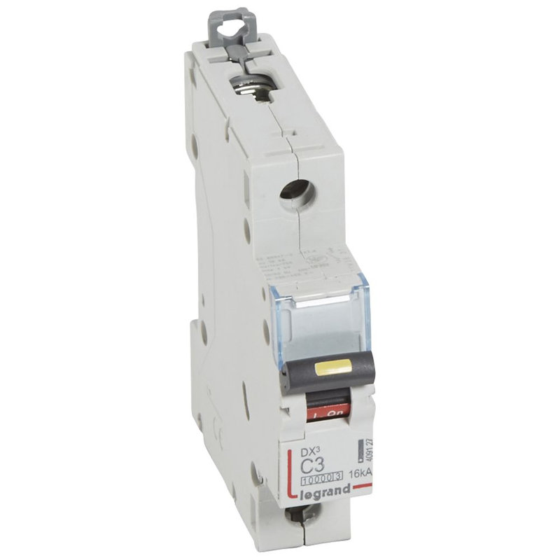 Legrand 409127 - Disjoncteur DX³10000 16kA arrivée haute/départ bas vis 1P 3A courbe C - 1 mod