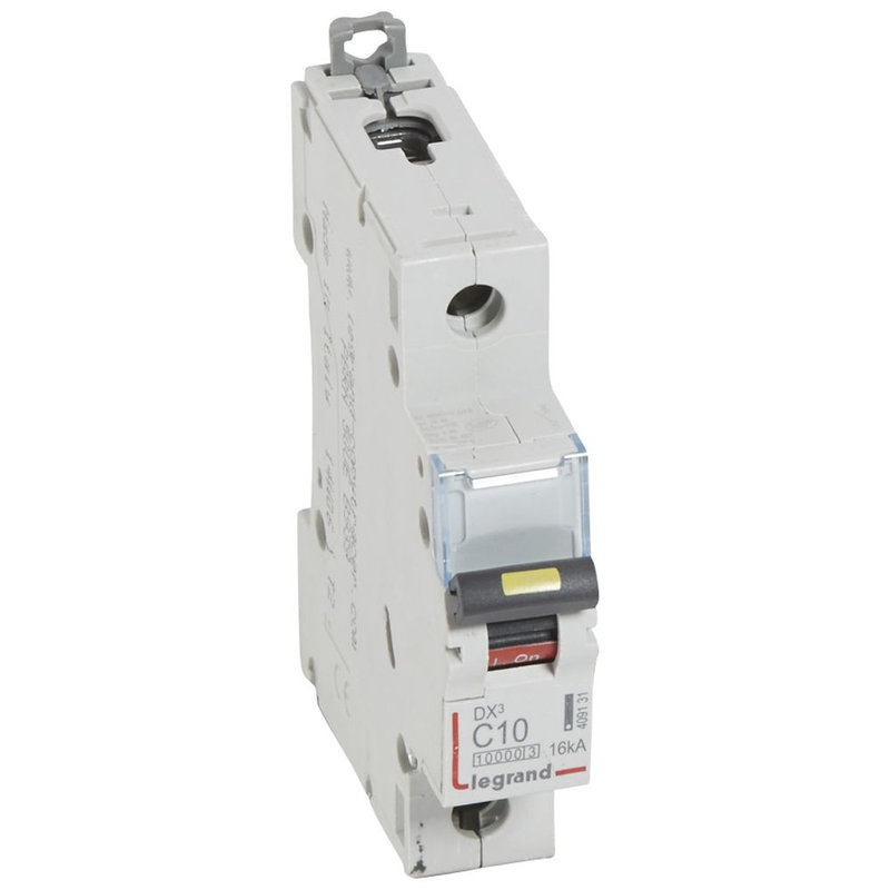 Legrand 409131 - Disj. DX³ 1000kA 16kA arrivée haute/départ bas à vis 10A -courbe C -1 module