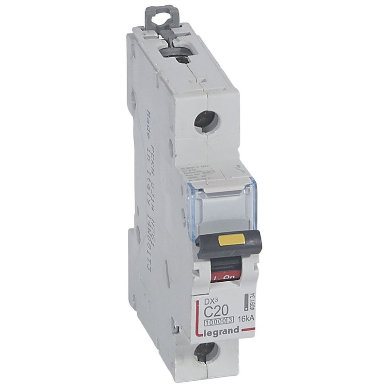 Legrand 409134 - Disj. DX³ 1000kA 16kA arrivée haute/départ bas à vis 20A -courbe C -1 module