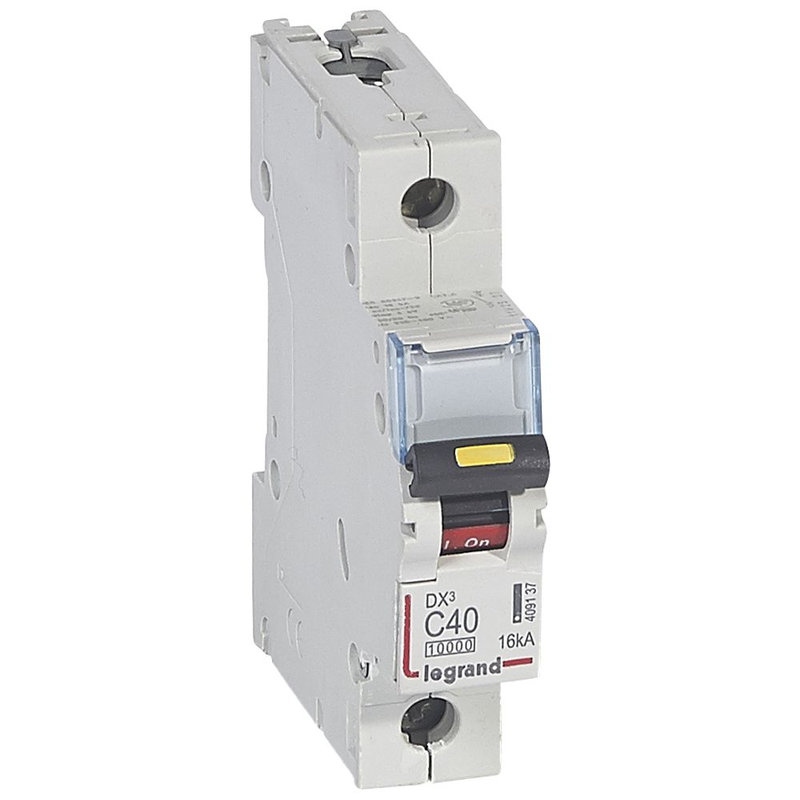 Legrand 409137 - Disj. DX³ 1000kA 16kA arrivée haute/départ bas à vis 40A -courbe C -1 module