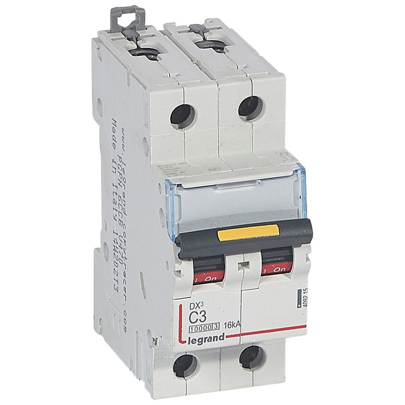 Legrand 409215 - Disj. DX³ 1000kA 16kA arrivée haute/départ bas à vis 3A -courbe C -2 modules