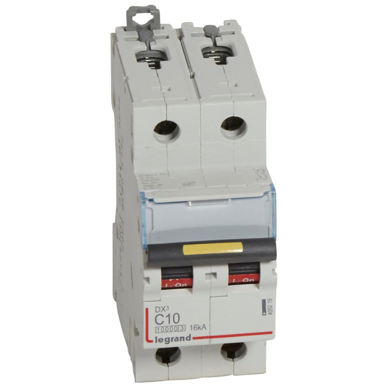 Legrand 409219 - Disj. DX³ 1000kA 16kA arrivée haute/départ bas à vis 10A -courbe C -2 modules