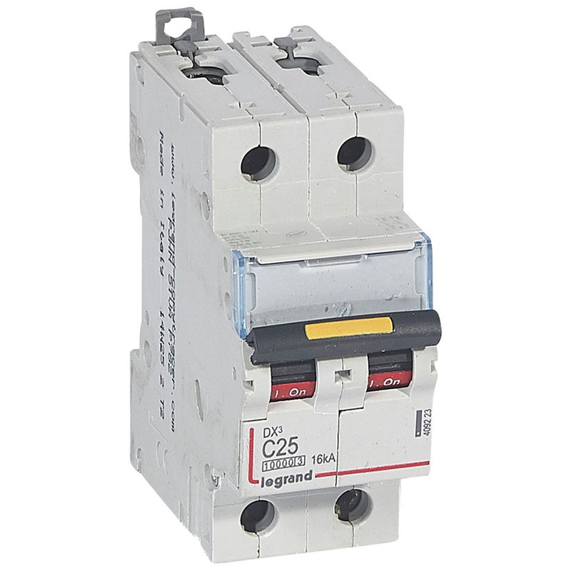 Legrand 409223 - Disj. DX³ 1000kA 16kA arrivée haute/départ bas à vis 25A -courbe C -2 modules