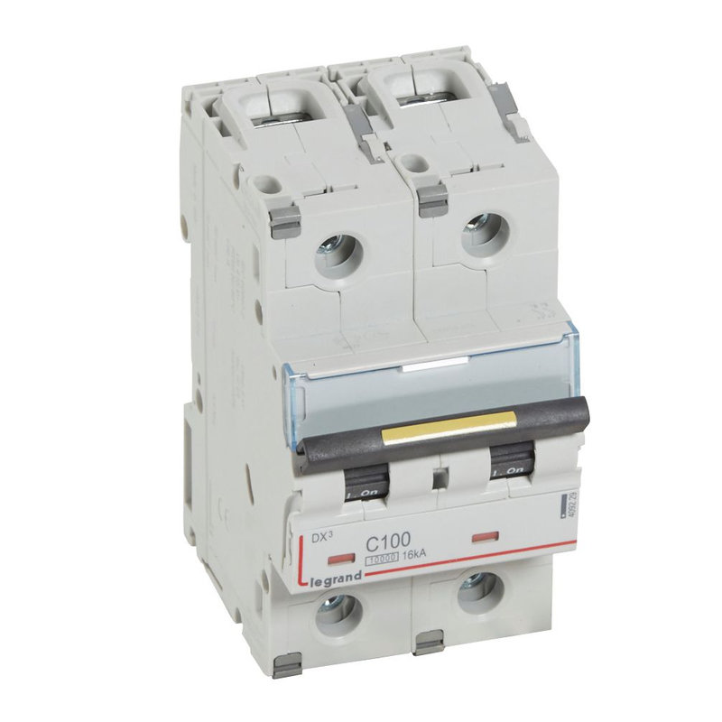 Legrand 409229 - Disjoncteur DX³ 10000 - vis/vis - 2P - 230/400V~ - 100A - 16kA - courbe C - 3M