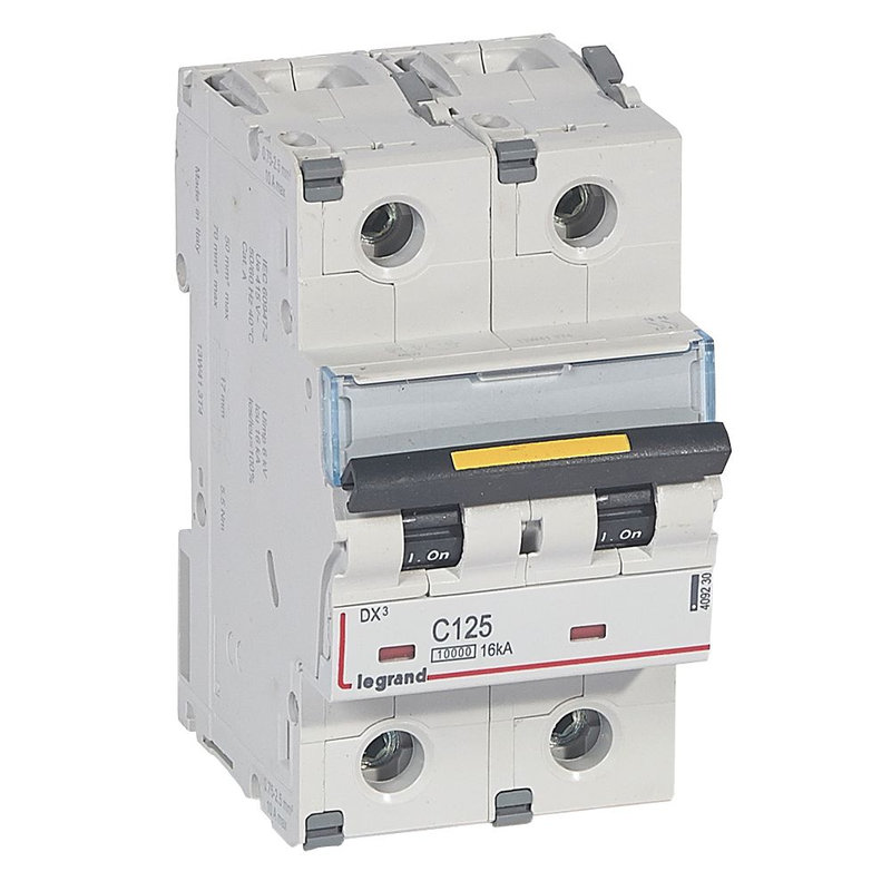 Legrand 409230 - Disjoncteur DX³ 10000 - vis/vis - 2P - 230/400V~ - 125A - 16kA - courbe C - 3M
