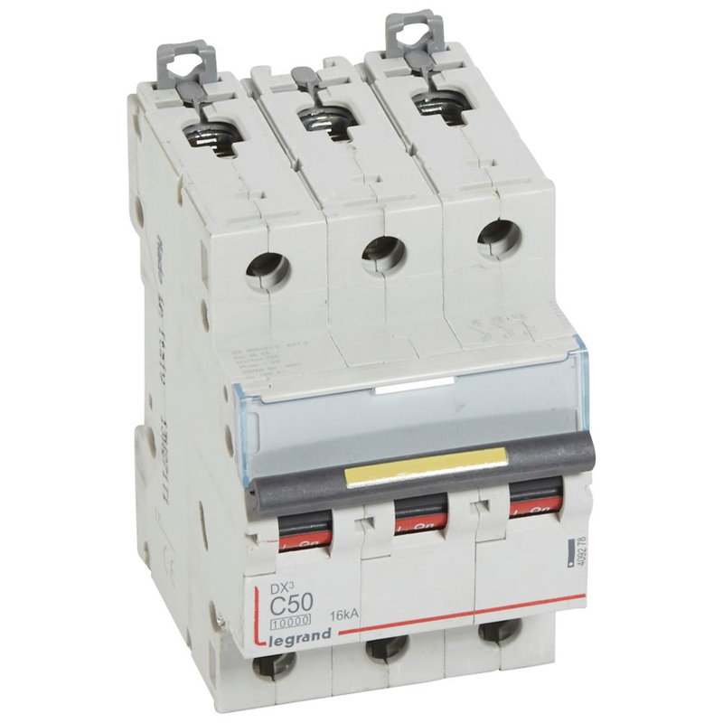 Legrand 409278 - Disj. DX³ 1000kA 16kA arrivée haute/départ bas à vis 50A -courbe C -3 modules