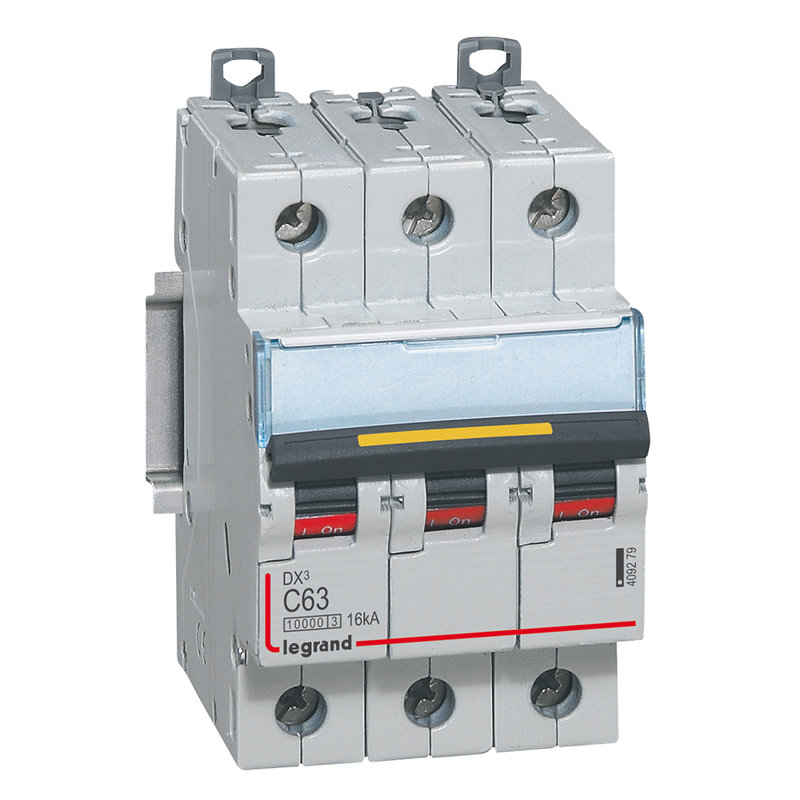 Legrand 409279 - Disj. DX³ 1000kA 16kA arrivée haute/départ bas à vis 63A -courbe C -3 modules