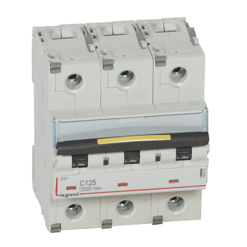 Legrand 409282 - Disjoncteur DX³10000 16kA arrivée haut/départ bas vis 4P 125A courbeC 4,5modules