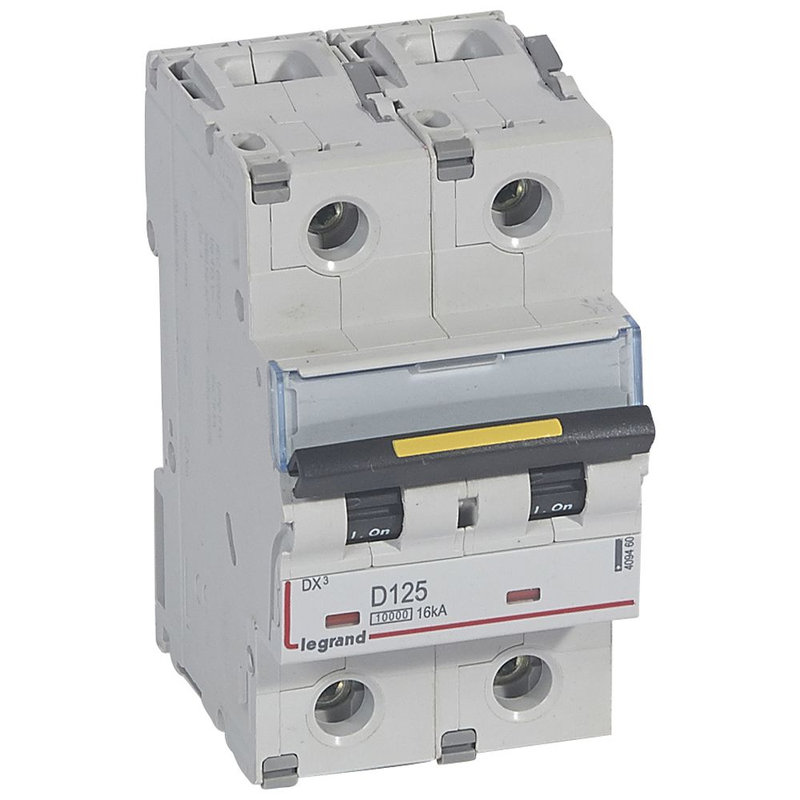 Legrand 409460 - Disjoncteur DX³ 10000 - vis/vis - 2P - 230/400V~ - 125A - 16kA - courbe D - 3M