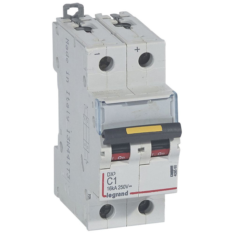 Legrand 409560 - Disjoncteur DX³ 16kA - vis/vis - courant continu - 1A - courbe C - 2 modules