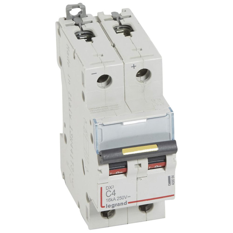 Legrand 409564 - Disjoncteur DX³ 16kA - vis/vis - courant continu - 4A - courbe C - 2 modules