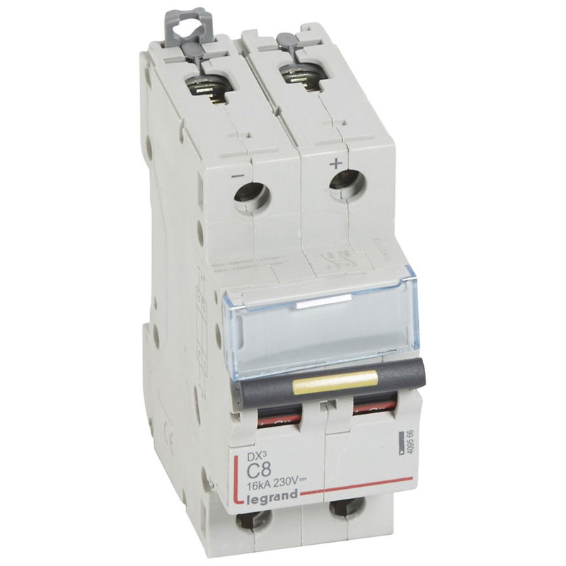 Legrand 409566 - Disjoncteur DX³ 16kA - vis/vis - courant continu - 8A - courbe C - 2 modules