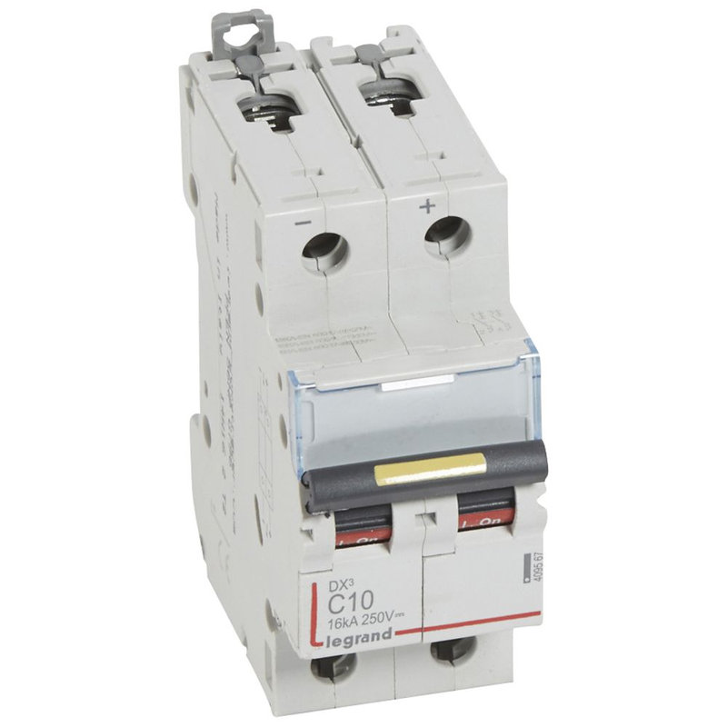Legrand 409567 - Disjoncteur DX³ 16kA - vis/vis - courant continu - 10A - courbe C - 2 modules