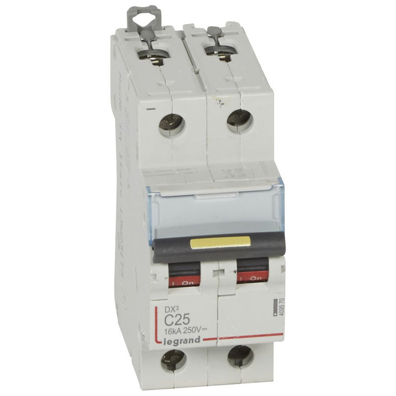 Legrand 409570 - Disjoncteur DX³ 16kA - vis/vis - courant continu - 25A - courbe C - 2 modules