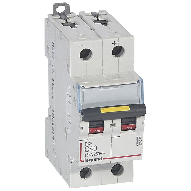 Legrand 409572 - Disjoncteur DX³ 16kA - vis/vis - courant continu - 40A - courbe C - 2 modules