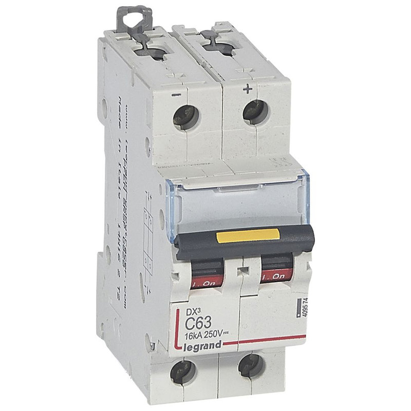 Legrand 409574 - Disjoncteur DX³ 16kA - vis/vis - courant continu - 63A - courbe C - 2 modules