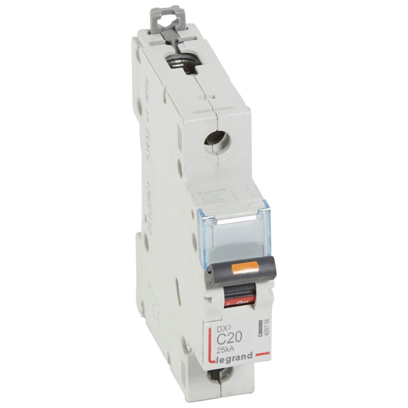 Legrand 409756 - Disjoncteur DX³ 25kA arrivée haute/départ bas vis 1P 20A -courbe C - 1 mod