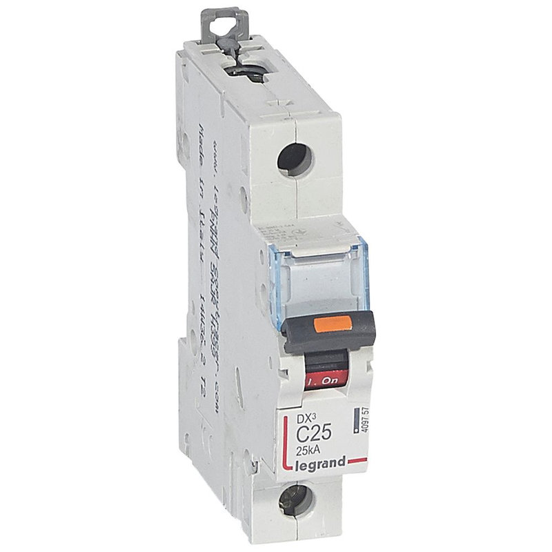 Legrand 409757 - Disjoncteur DX³ 25kA arrivée haute/départ bas vis 1P 25A -courbe C - 1 mod