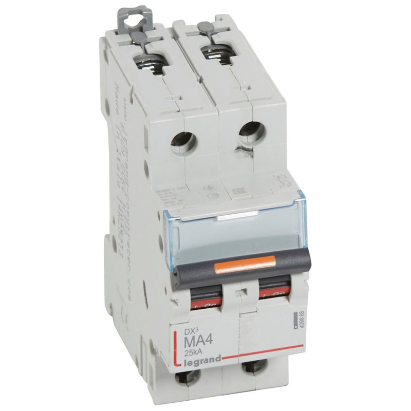 Legrand 409868 - Disjoncteur magnétique seul DX³ MA - vis/vis - 2P - 230/400V~ - 4 A - 25kA