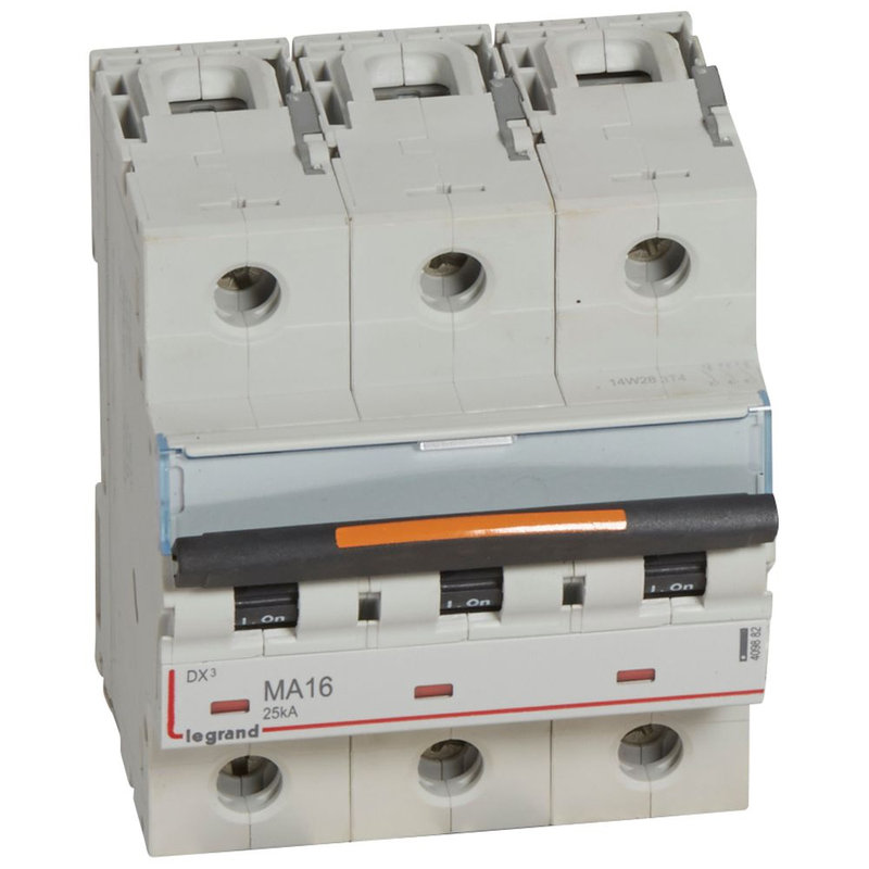 Legrand 409882 - Disj. magnétique seul DX³ MA 25kA arrivée haute/départ bas à vis 16A 4,5 modules