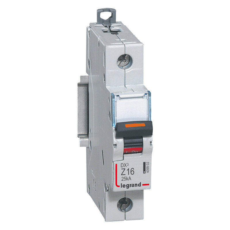 Legrand 409902 - Disjoncteur DX³ 25kA arrivée haute/départ bas à vis 16A - courbe Z - 1 module