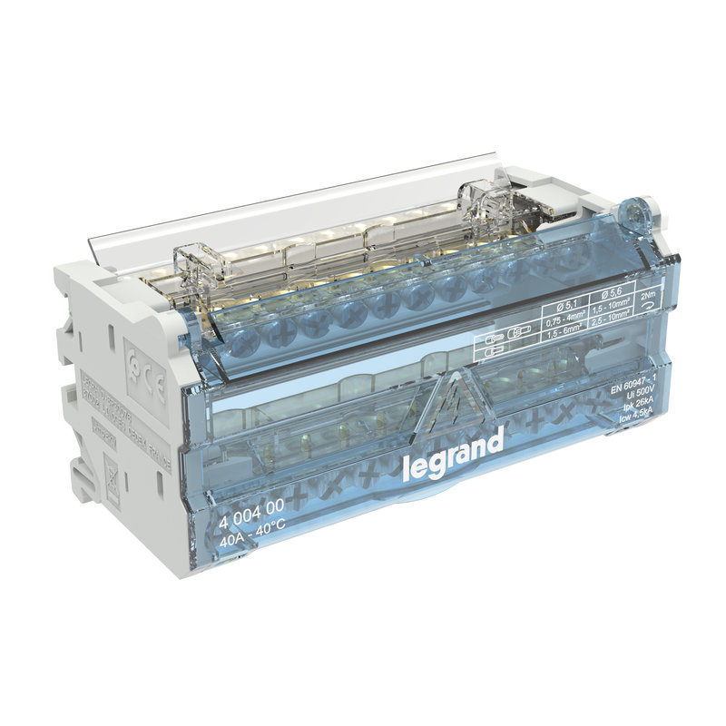 Legrand 400400 - Répartiteur modulaire 2P - 40A - 6 modules