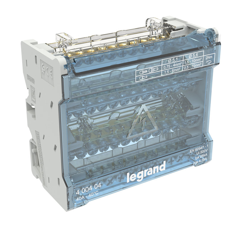 Legrand 400404 - Répartiteur modulaire 4P - 40A - 6 modules
