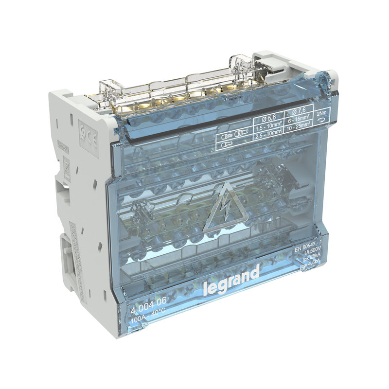 Legrand 400406 - Répartiteur modulaire 4P 100A - 6 modules