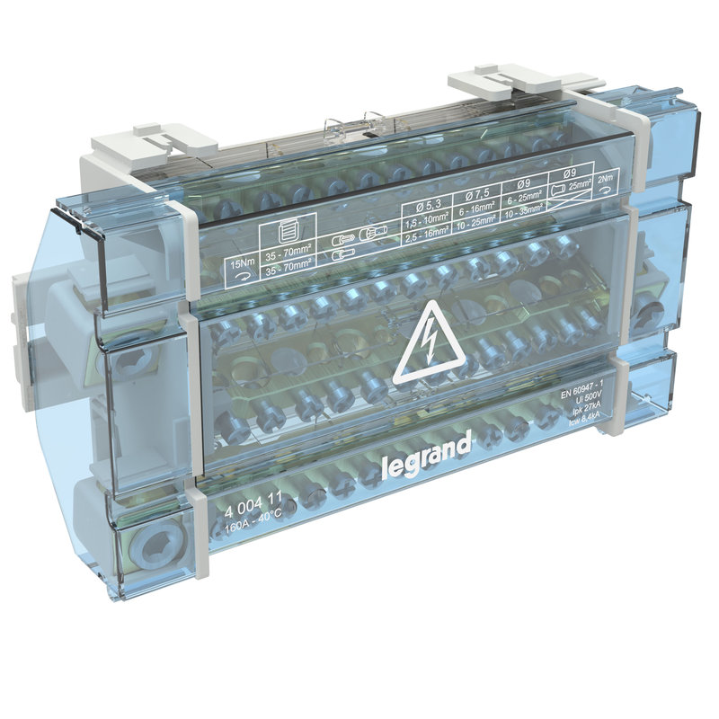 Legrand 400411 - Répartiteur modulaire 4P 160A - 10 modules