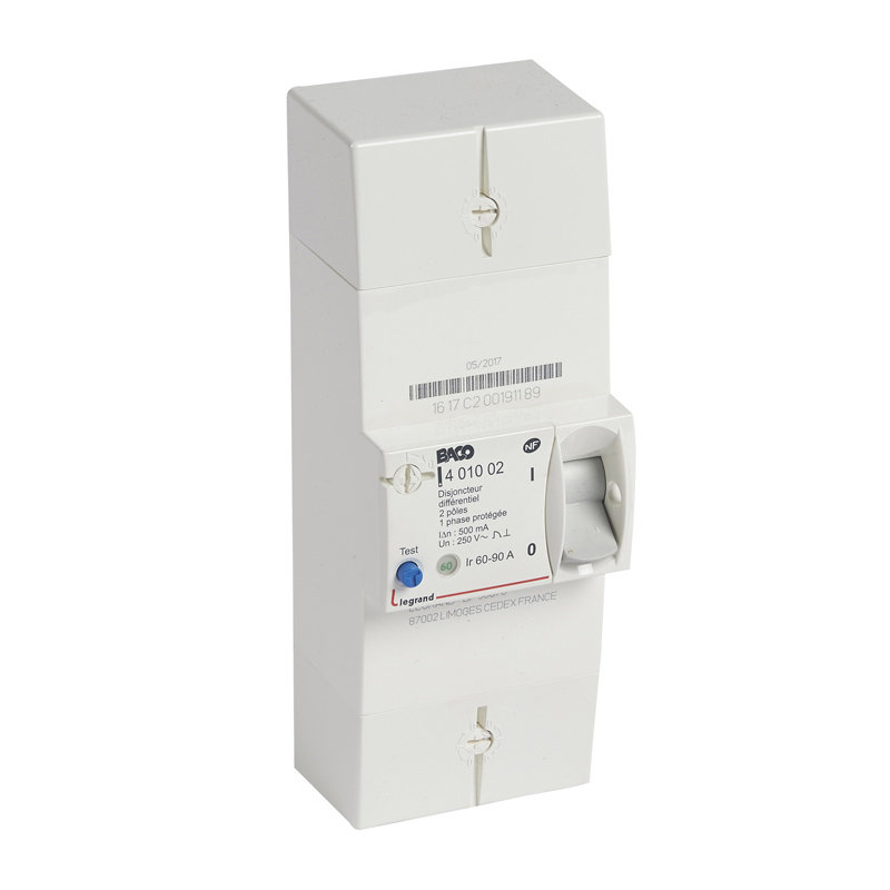 Legrand 401002 - Disjoncteur de branchement Enedis bipolaire différentiel 500mA instantané - 90A