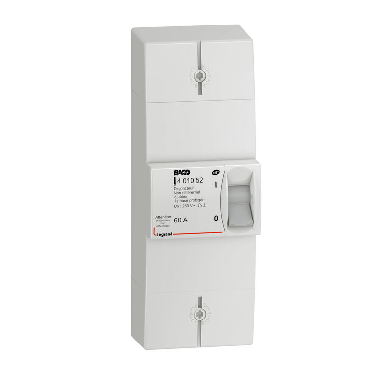 Legrand 401052 - Disjoncteur branchement Enedis bipolaire non différentiel 60A non réglable