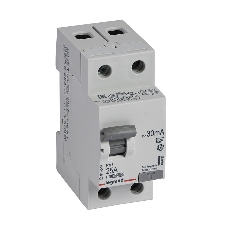 Legrand 402036 - Interrupteur différentiel RX 2P 230V~ 25A typeA 30mA - 2 modules