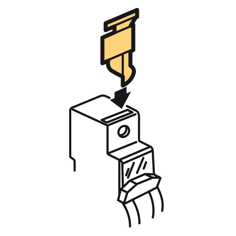 Legrand 406312 - Cache vis plombable 4 pôles sécables pour disjoncteur DX³ 1,5 modules par pôle