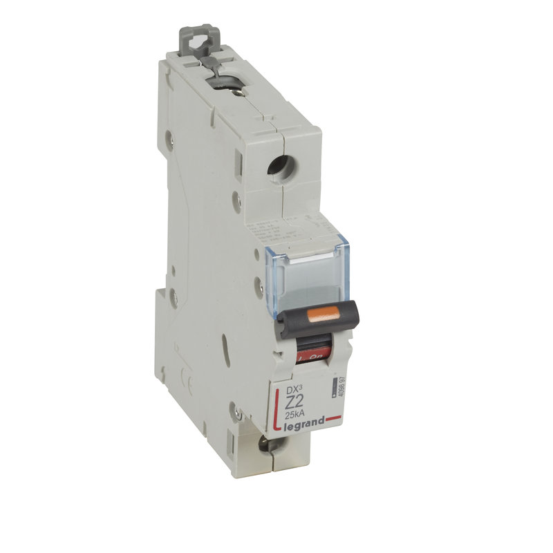 Legrand 409897 - Disjoncteur DX³ 25kA arrivée haute/départ bas vis 1P 2A - courbe Z - 1 mod