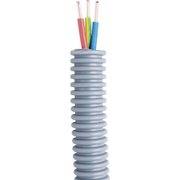 [ICT-25BRT] Gaine Préfilée Électique 3G2.5 Bleu-Ro-Vj Ø20 - Couronne De 100M