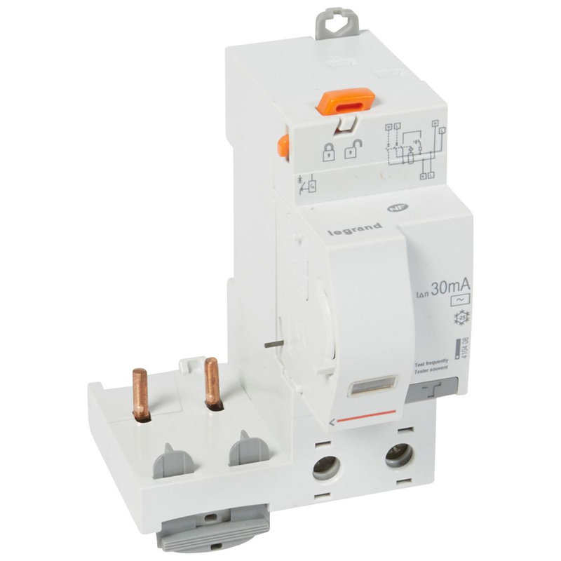 Legrand 410408 - Bloc diff adapt DX³-auto-2P-230/400V~~-63A-typeAC-30 mA-disj 1 mod/pôle
