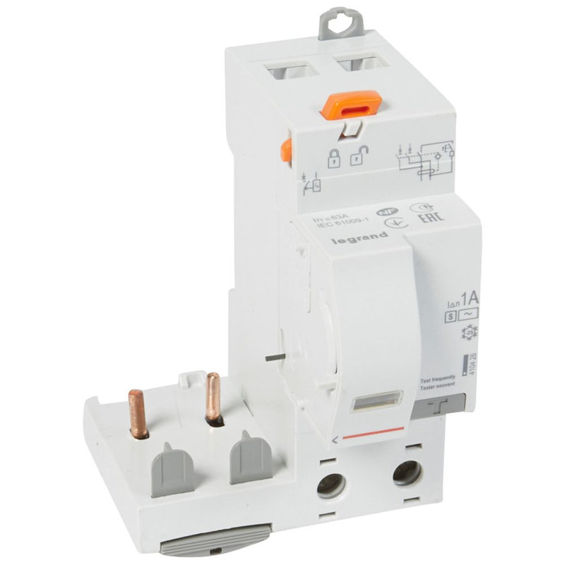 Legrand 410426 - Bloc diff adapt DX³-vis-2P-230/400V~~-63A-typeAC-1000mA sélect-disj 1 mod/pôle