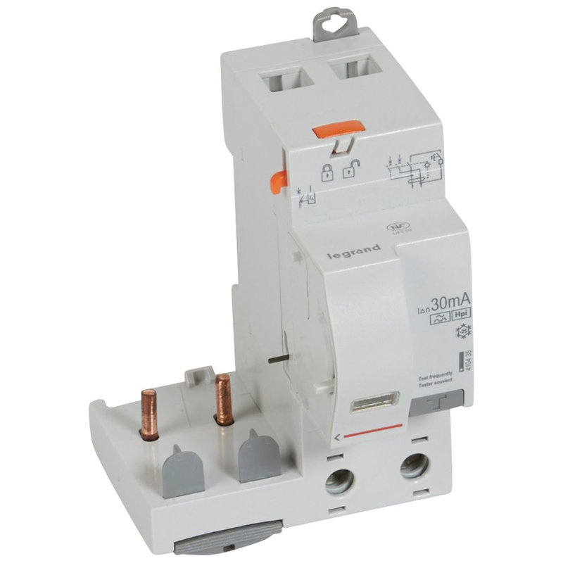 Legrand 410435 - Bloc diff adaptable à vis DX³ disj 1 module/pôle -2P 230-400V~ -63A -typeF 30mA