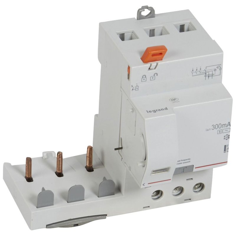 Legrand 410477 - Bloc diff adaptable à vis DX³ pour disj 1 mod/pôle 3P 63A typeAC 300mA sélectif