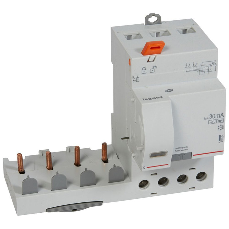 Legrand 410534 - Bloc diff adaptable à vis DX³ - disj. 1 module par pôle -4P 400V~ 63A typeF 30mA