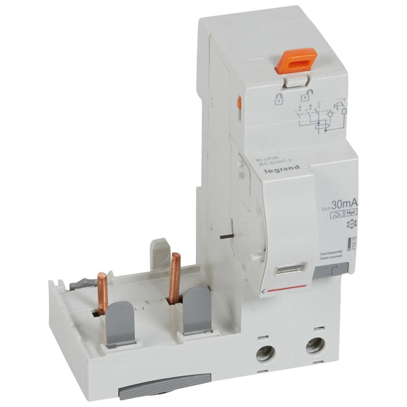 Legrand 410576 - Bloc diff adaptable à vis DX³ pour disj 1,5 mod/pôle 2P 230-400V~ 63A typeF 30mA