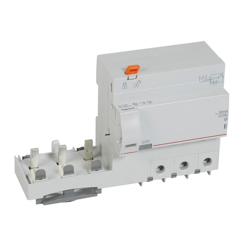 Legrand 410606 - Bloc diff adaptable à vis DX³ - disj. 1,5 module/pôle 3P 400V~ 125A typeF 30mA