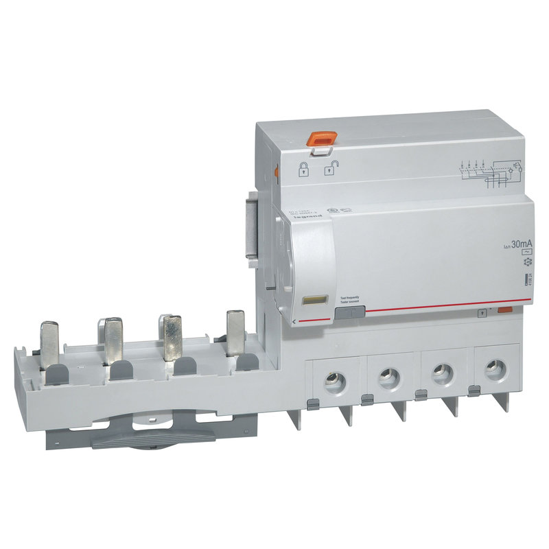 Legrand 410624 - Bloc diff adaptable à vis DX³ pour disj 1,5 module/pôle 4P 125A typeAC 30mA