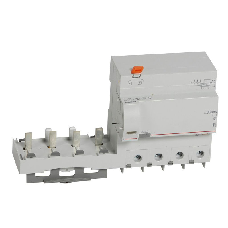 Legrand 410628 - Bloc diff adaptable vis DX³ pour disj. 1,5 mod/pôle - 4P 400V~ 125A typeAC 300mA
